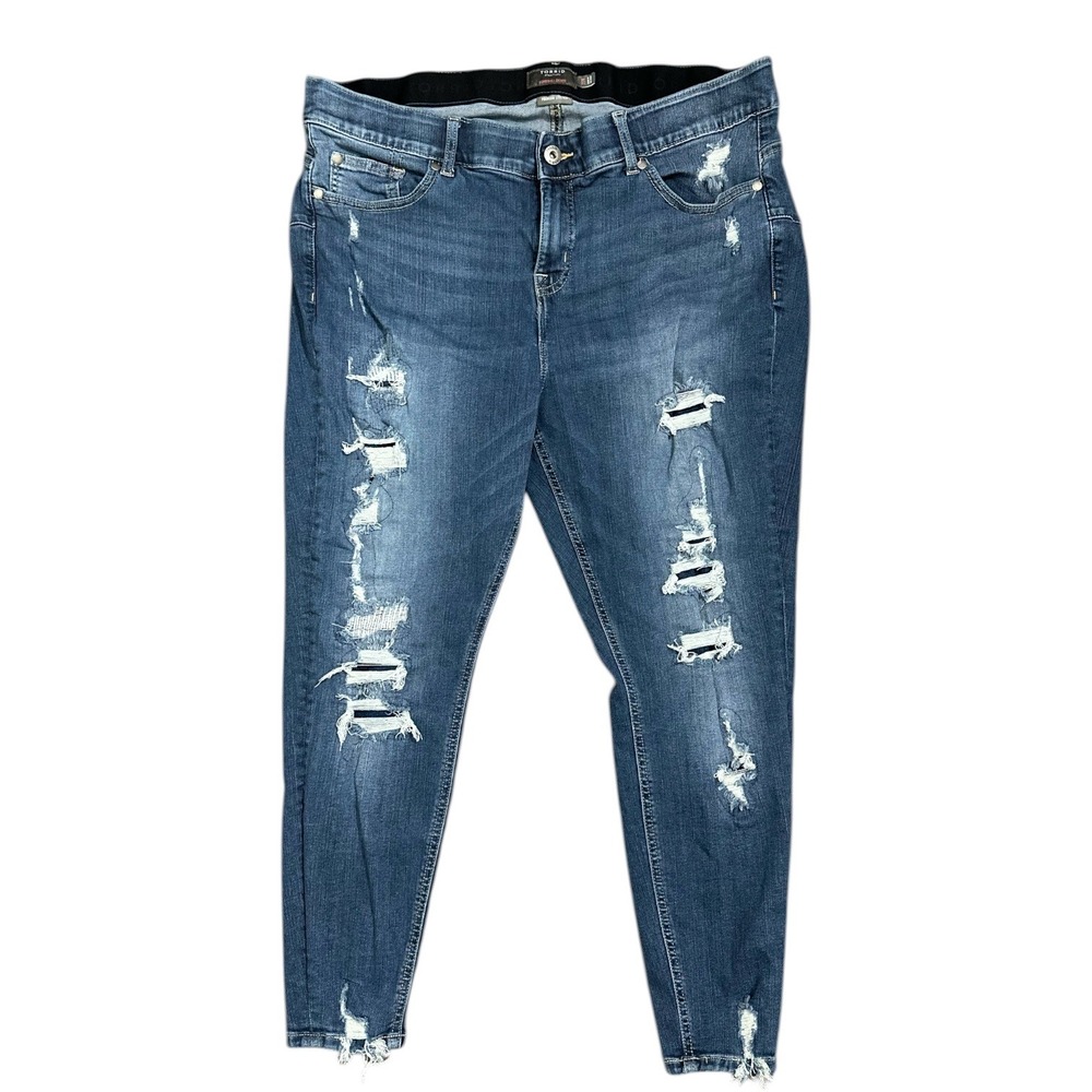 Torrid Bombshell Skinny Jeans Womens 22R Medium Wash Distressed‎ Ripped Stretch